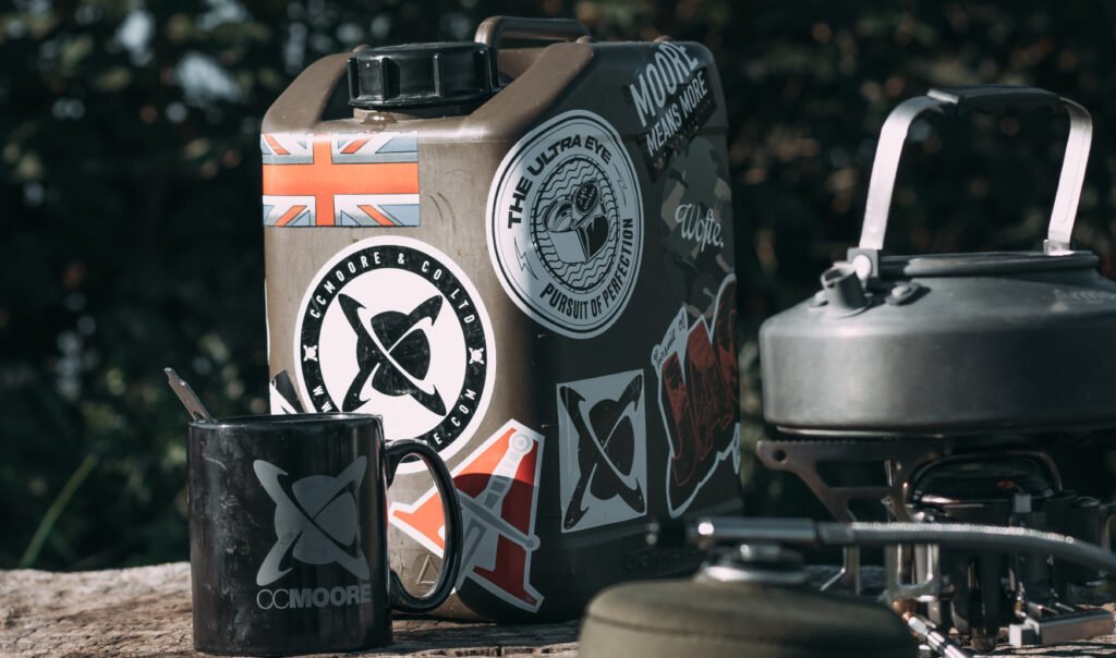 JAG stickers on watering can