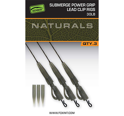 FOX | EDGES NATURALS SUBMERGE POWER GRIP LEAD CLIP 40LB LEADER